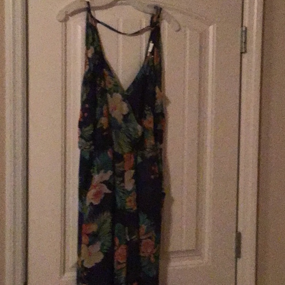 Blue backless jumpsuit